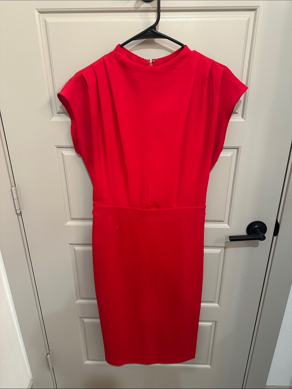 Express Vibrant Red Midi Sheath Dress